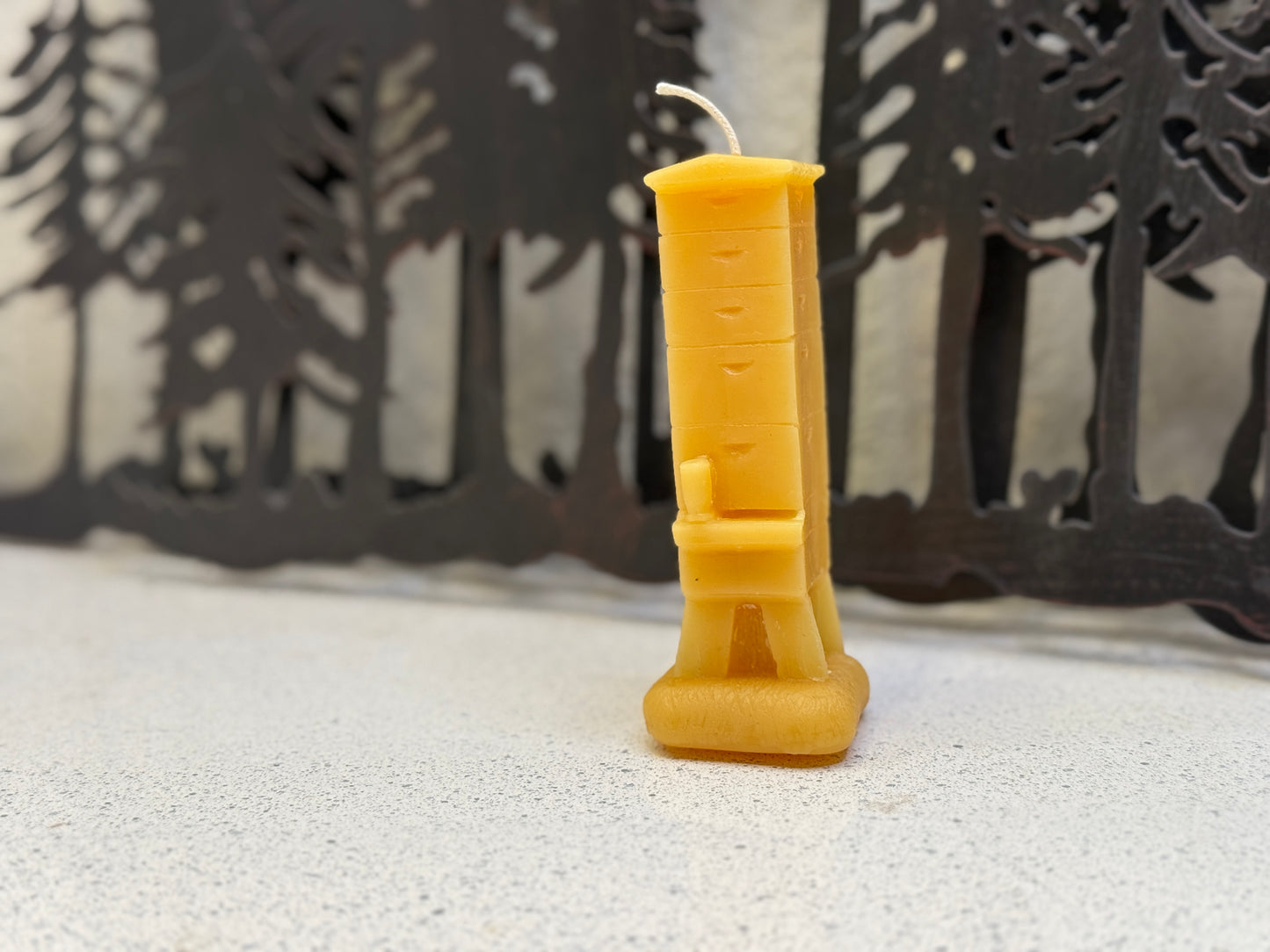 4 3/4” Beeswax Beehive Candle