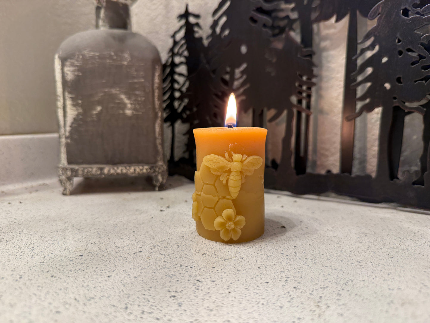 100% Beeswax pillar candle